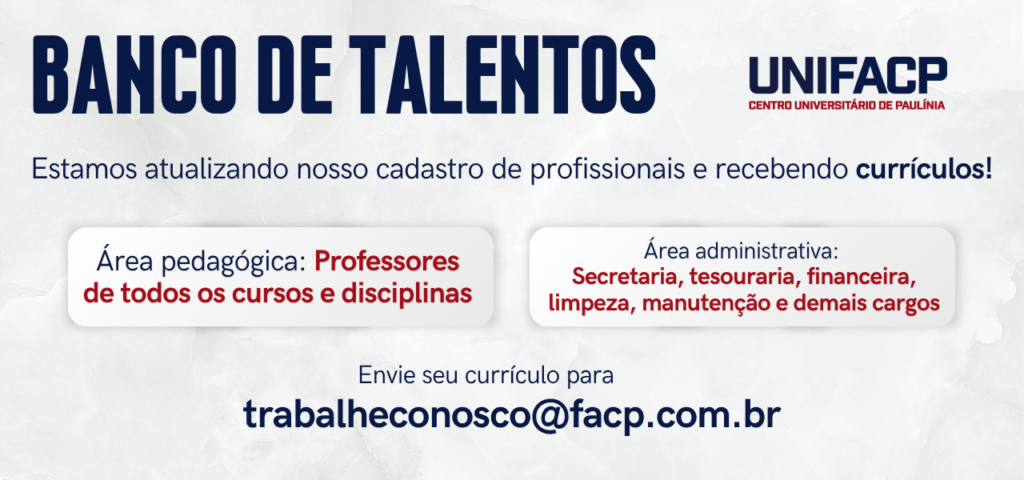 UNIFACP Abre Cadastro para Banco de Talentos