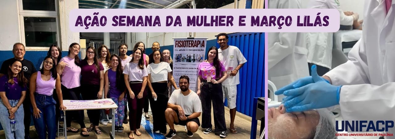 banner AÇÃO SEMANA DA MULHER & MARÇO LILÁS